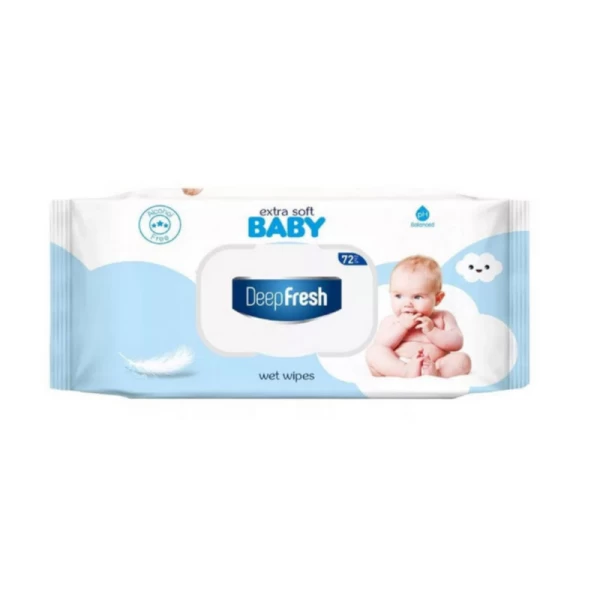 DeepFresh Servetele umede cu capac 72 buc Extra Soft Baby Blue - image 1