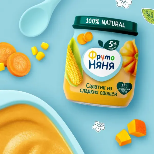 Пюре ФрутоНяня кукуруза-тыква-морковь 110г с 5месяцев - image 4