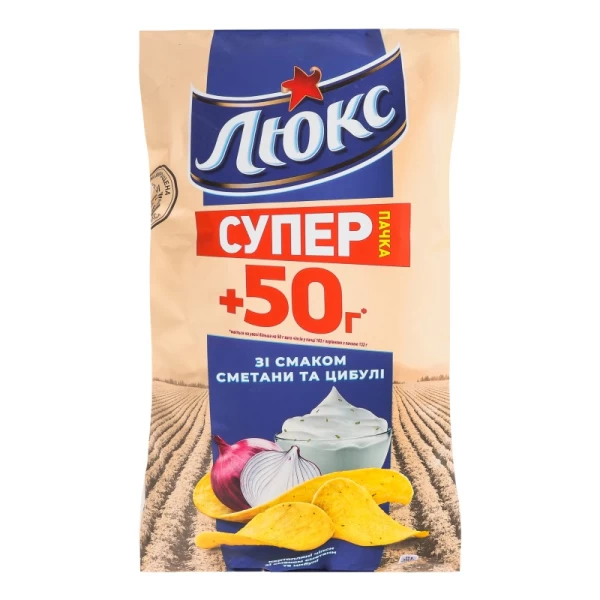 Люкс Чипсы со сметаной и луком 170г - image 1
