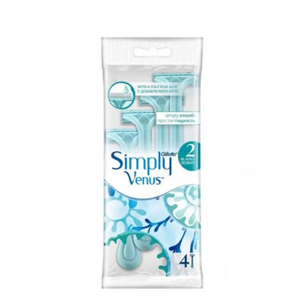 Gillette Одноразовые станки для бритья женские Simply Venus 2, 4 шт - image 2