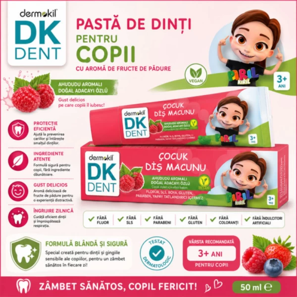 Dk Dent Pasta de dinti pentru copii Piril zmeura 50 ml - image 3