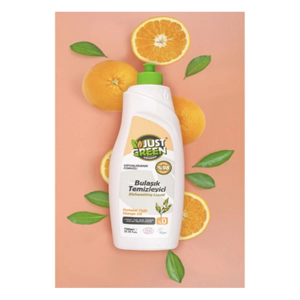 Just Green Organic Средство для мытья посуды с апельсиновым маслом 750 мл - image 2
