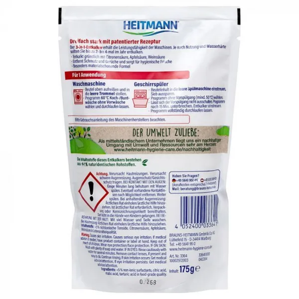 Heitmann Anticalcar pentru masini de spalat si spalat vase 3in1, 175g - image 2
