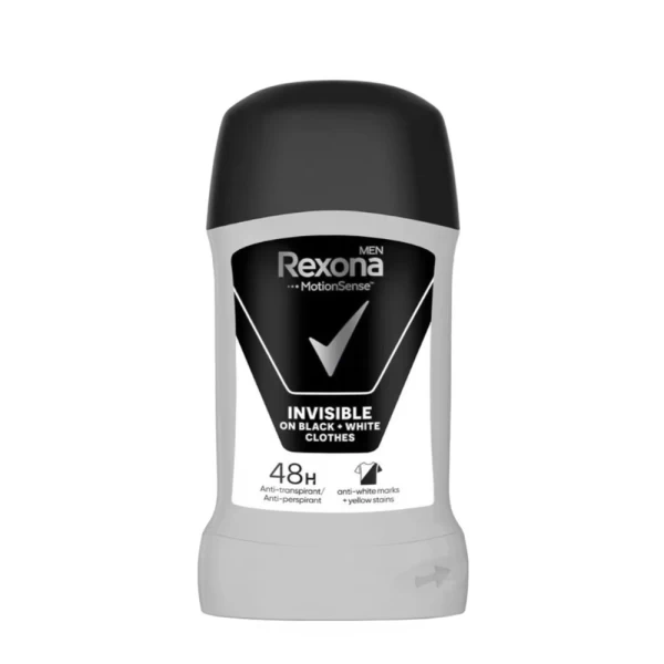 Rexona антиперспирант стик Мужской Невидимый Черный&Белый 50 мл - image 1