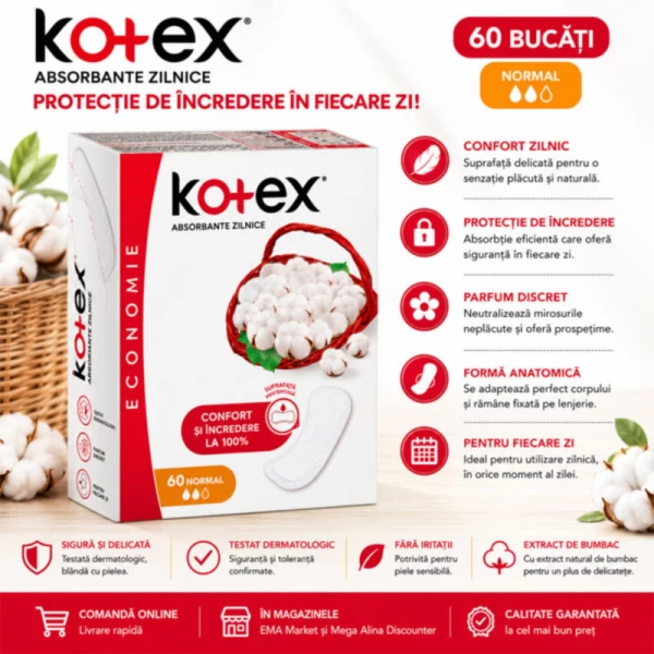 Kotex Absorbante zilnice 56 buc Normal - image 2