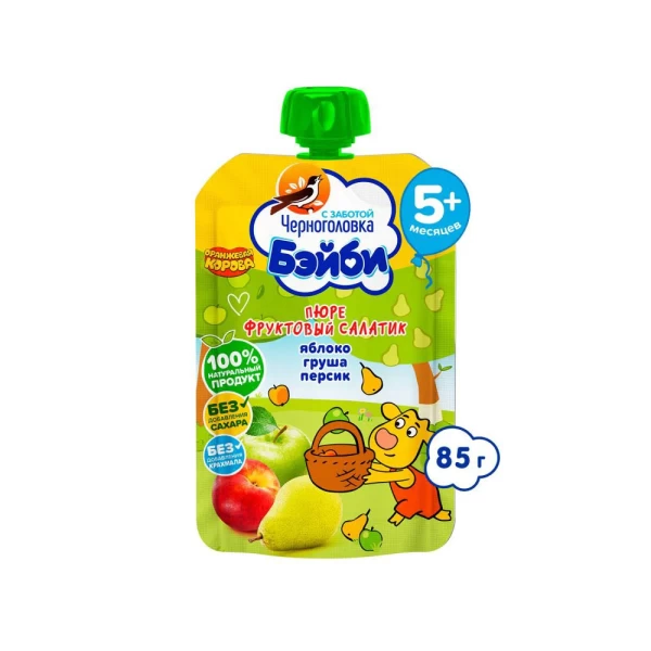 Chernogolovka Piure Salata Fructe, Mar, Para, Piersica (5 luni) 85g - image 1