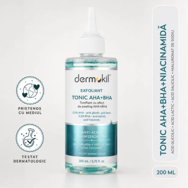 Dermokil toner pentru fata 200 ml Aha+Bha - image 2