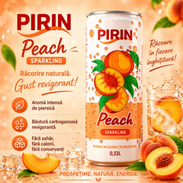 Газированная вода с ароматом персика Pirin 0,33 л - image 2