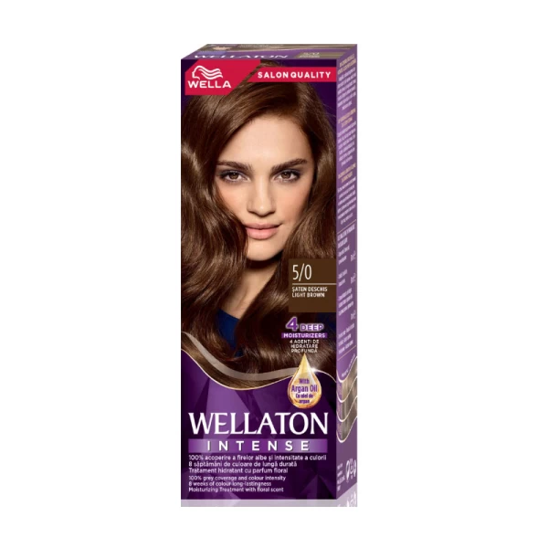 Стойкая краска для волос Wellaton Светлый каштан 5/0, 110 мл - image 1