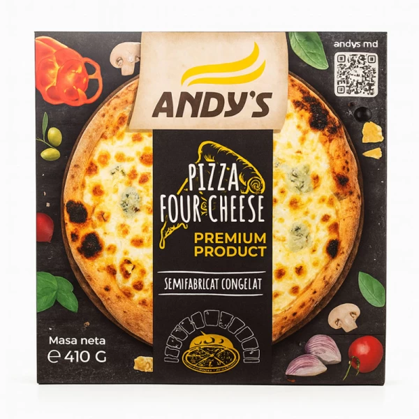 Andys Pizza Four Cheese замороженная 410г - image 1