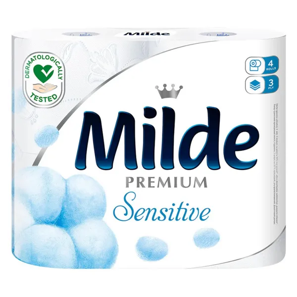 Milde Туалетная бумага, 3 слоя, 4 рулона Sensitive - image 1