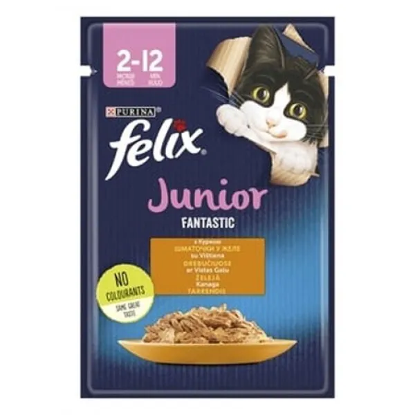 Консервований корм Felix Fantastic Junior для кошенят з куркою в желе 85 г - image 1