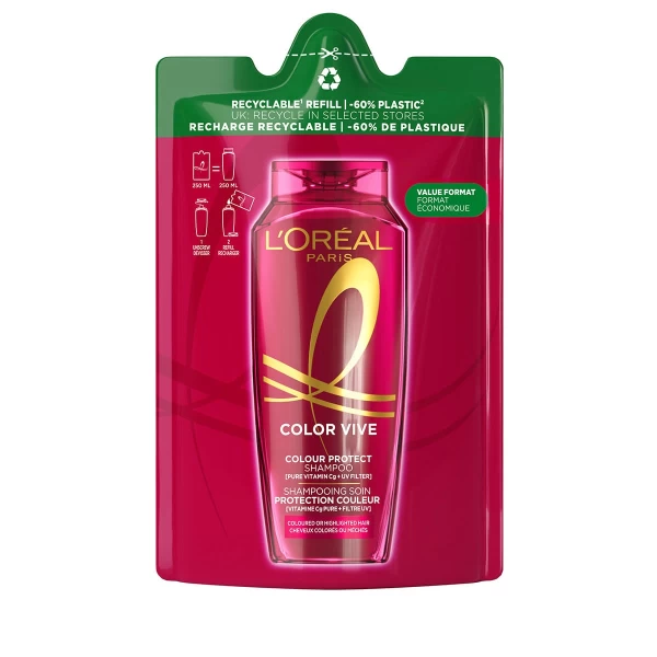 Elseve Color Vive Шампунь для защиты цвета, эко резерв 250 мл - image 1