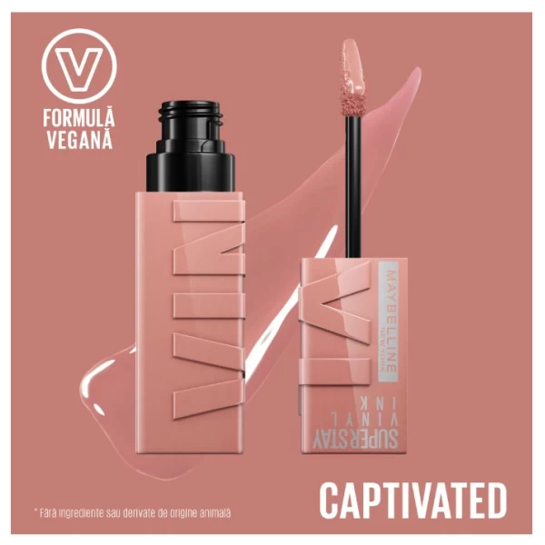 Maybelline Стойкая жидкая губная помада New York SuperStay Vinyl Ink 95 Captivated с виниловым блеск - image 3