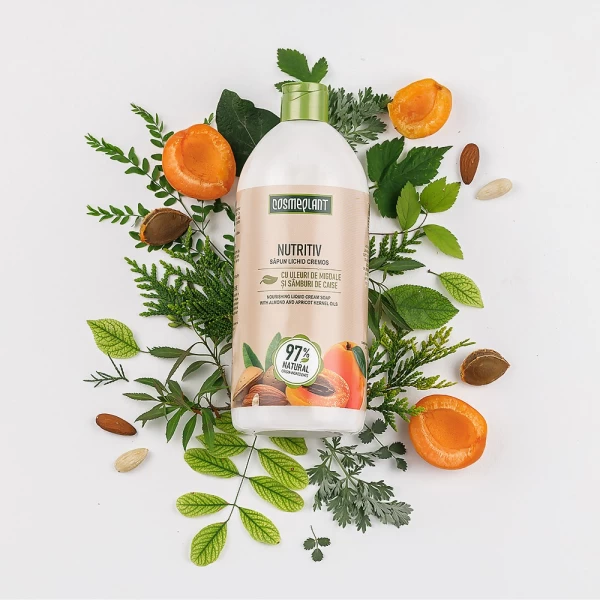 Cosmeplant Sapun lichid cremos Nutritiv Uleiuri de migdale si caise 1000 ml - image 2
