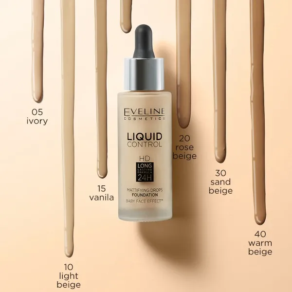 Тональная основа Eveline Liquid Control тон 005 ivory 32 мл - image 2