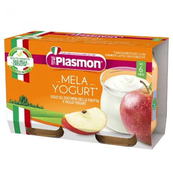 Plasmon Piure de mere cu iaurt 2x120g (6 luni) - image 1