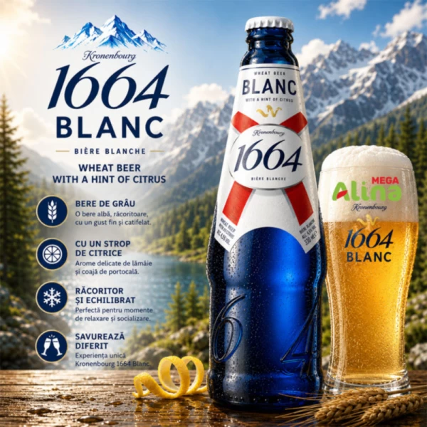 Bere blonda Kronenbourg 1664 Blanc 460ml - image 2