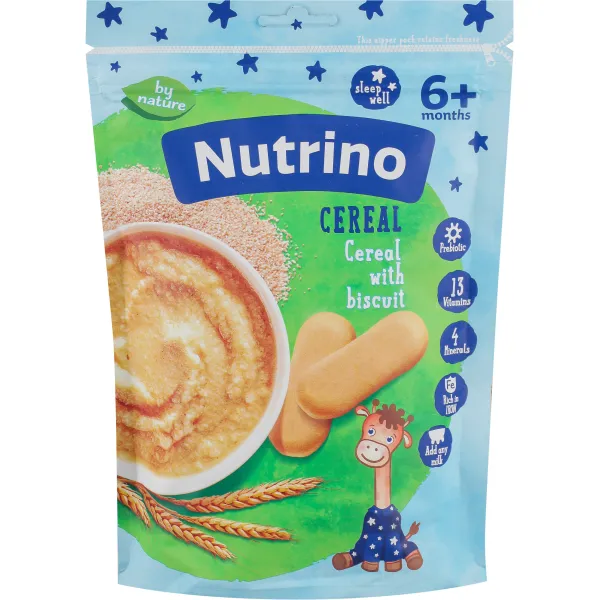 Nutrino Каша пшеничная молочнаяс печеньем (6+ мес.), 200 г - image 1