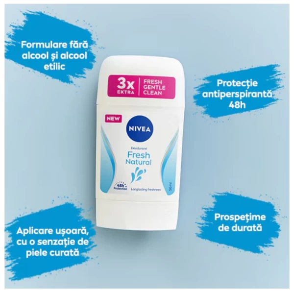 Nivea Дезодорант-стик Fresh Natural 0% Alu 50 мл - image 2