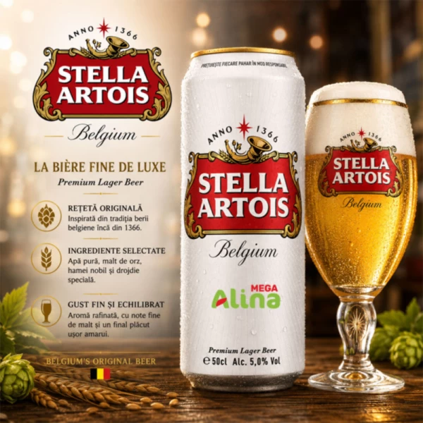 Stella Artois Светлое пиво лагер, 500 мл в банке - image 3