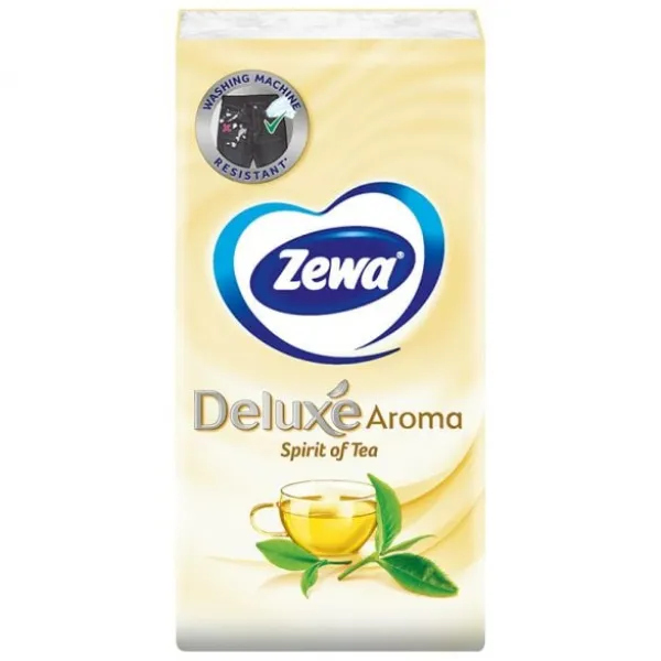 Носовые платочки Zewa Deluxe бумажные трехслойные с ароматом чая, 1 шт - image 1