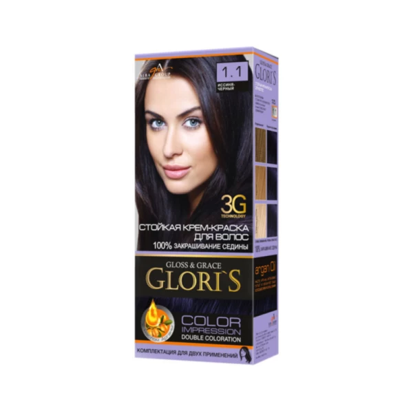 Glori's Vopsea de par 1.1 Albastru-negru 50ml - image 1