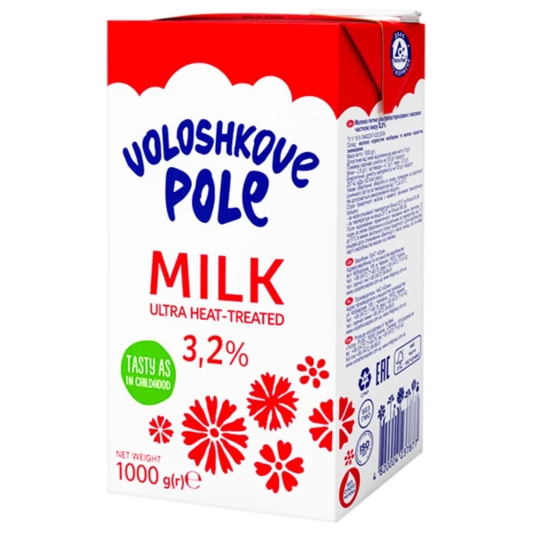 Lapte Voloshcove Pole UHT 3.2% 1L Tetra Pack - image 1