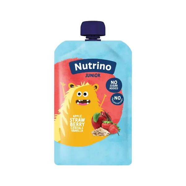 Пюре Nutrino Junior Яблоко, Клубника, Злаки, Ваниль Печенье 180г - image 1