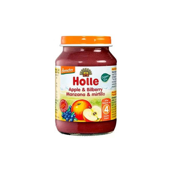 Holle Пюре органическое Яблоко и черника с 4 месяцев 190 г - image 1