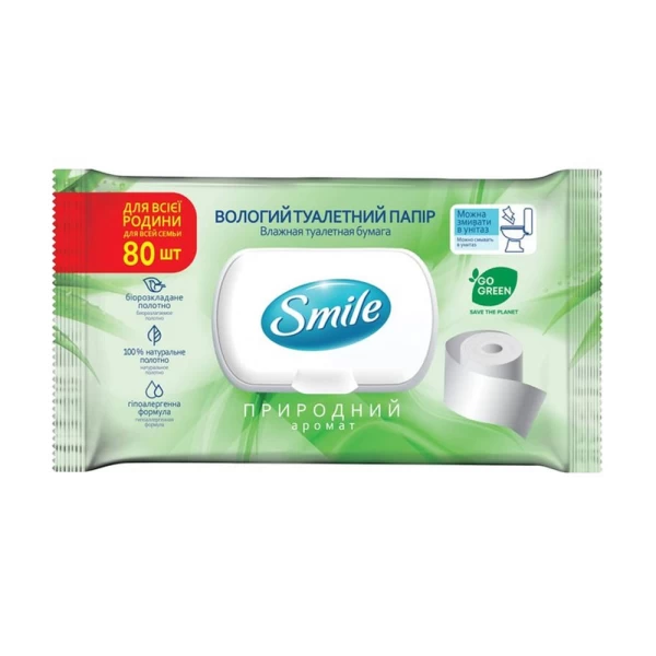 Smile Family Влажная туалетная бумага для взрослых с клапаном 80 шт - image 1