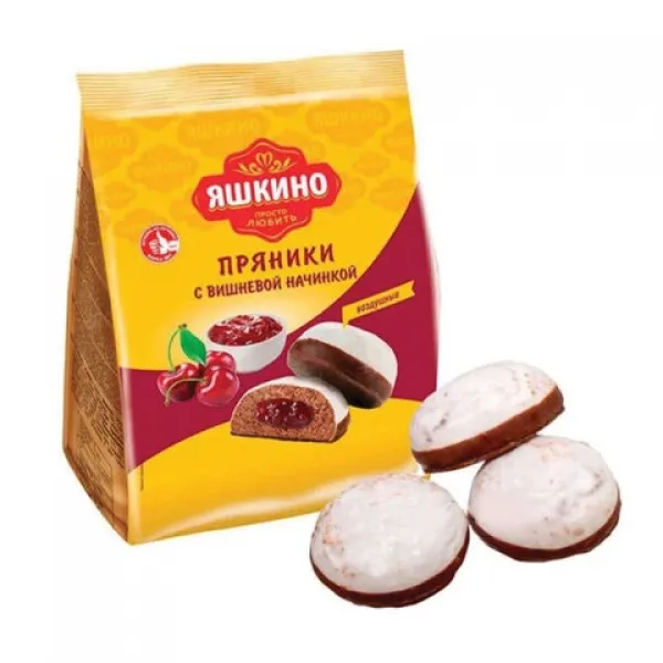 Пряники Яшкино в двойной глазури, с вишневой начинкой, 350 г - image 2