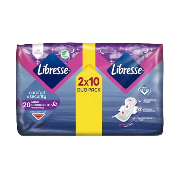 Libresse Absorbante Comfort & Security Maxi Goodnight N20, 2x10 - image 1