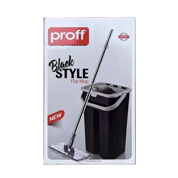 Proff Style Set cu mop Plat, 9 litri, Negru - image 2