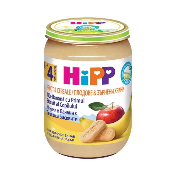 HiPP Piure de mere cu banane si biscuiti (4+ luni), 190 g - image 1