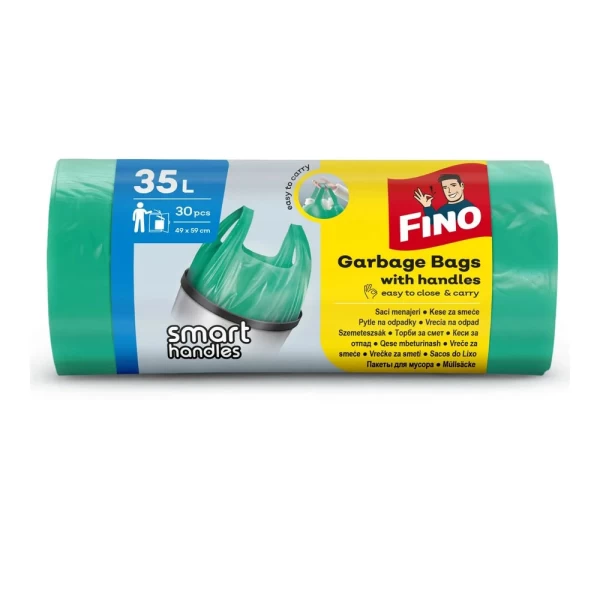 Fino Pungi pentru gunoi cu miner 35L color 30 buc - image 1