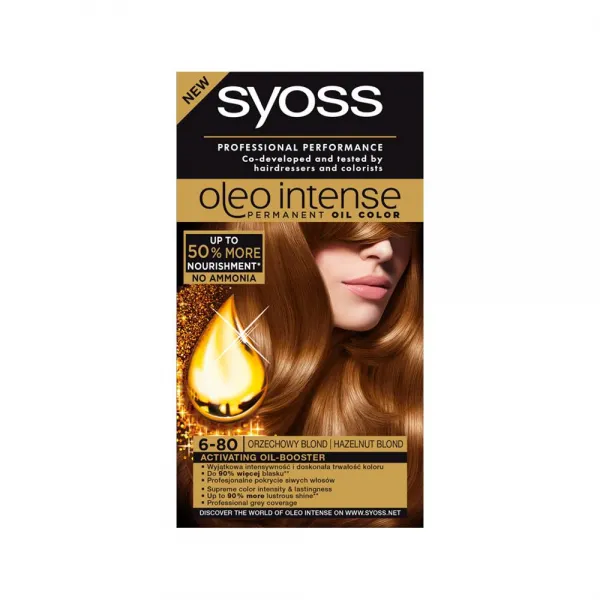 Краска для волос Syoss Oleo Intense оттенок 6-80 Золотистый русый , с ухаживающим маслом без аммиака - image 1