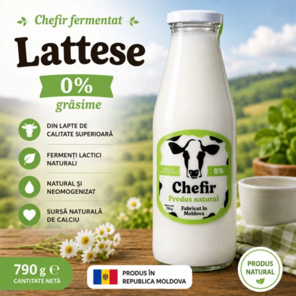 Chefir fermentat Lattese 0%, 790 gr - image 2