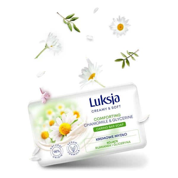Крем-мыло туалетное твердое Ромашка и витамин Е Luksja 90г - image 2