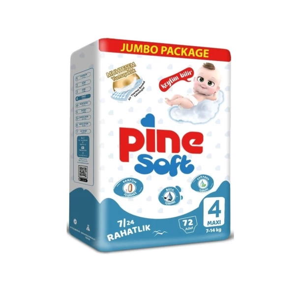 Pine Soft Scutece Jumbo Maxi Nr.4 7-14kg 72 buc - image 1