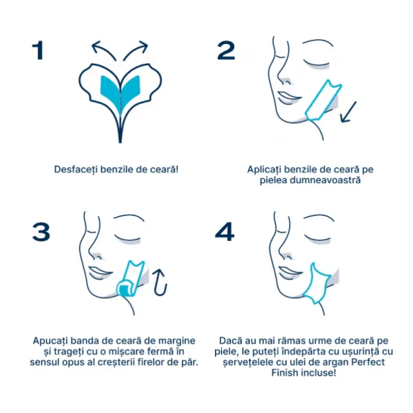 Veet Benzi depilatoare cu ceara pentru fata, 20 bucati - image 4