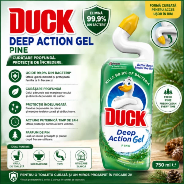Duck средство для туалета Action Gel Pine 3in1 750ml - image 3