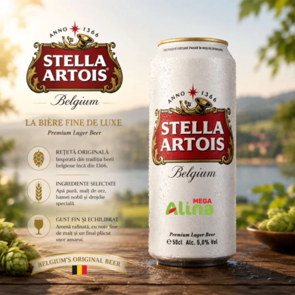 Stella Artois Светлое пиво лагер, 500 мл в банке - image 2