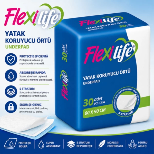 Flexi Life одноразовые впитывающие пеленки 60×90 см, 30 штук - image 3