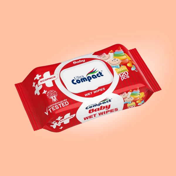 Ultra Compact Servetele umede pentru copii Ecopack 120 buc cu capac - image 2
