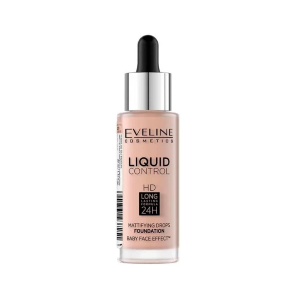 Тональная основа для лица Eveline Cosmetics Liquid Control 020 Rose Beige 32 мл - image 1