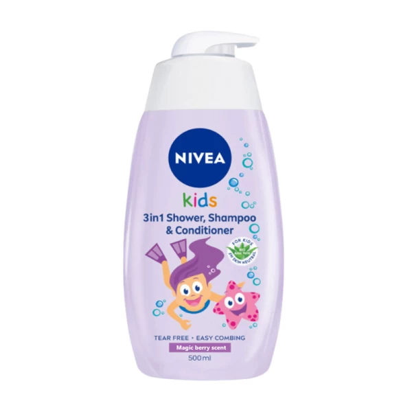 Nivea Гель для душа и Шампунь Детский 2в1 Ягода 500 мл - image 1
