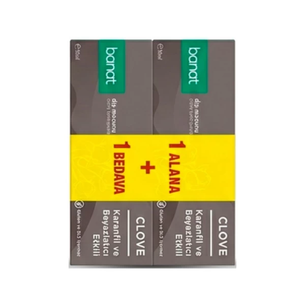 Banat Clove Зубная паста с гвоздикой и отбеливающим эффектом 1+1, 2 × 50 мл¶ - image 1