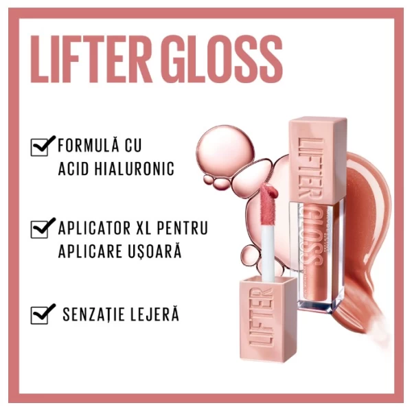 Luciu de buze cu acid hialuronic Lifter Gloss, 009, 5.4 ml, Maybelline - image 3