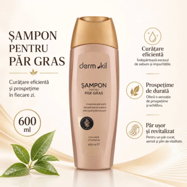 Dermokil sampon 600 ml pentru par gras - image 2
